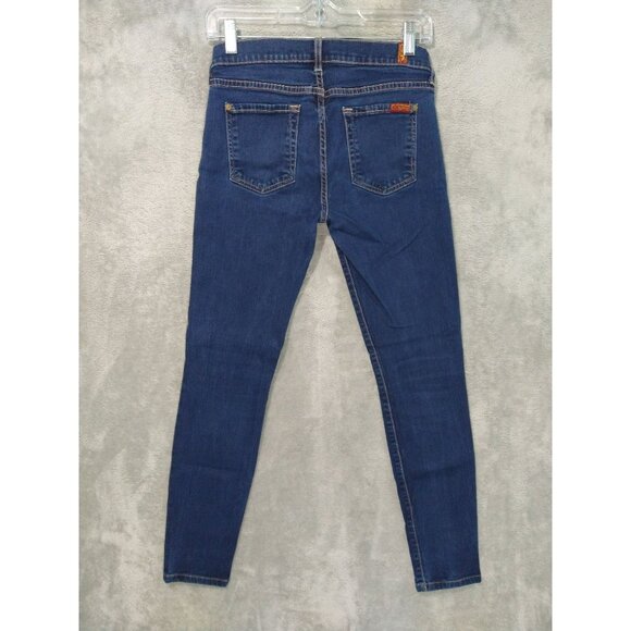 7 For All Mankind Jeans Womens 26 Blue Denim The Skinny Ankle Stretch Dark Wash - Picture 2 of 9